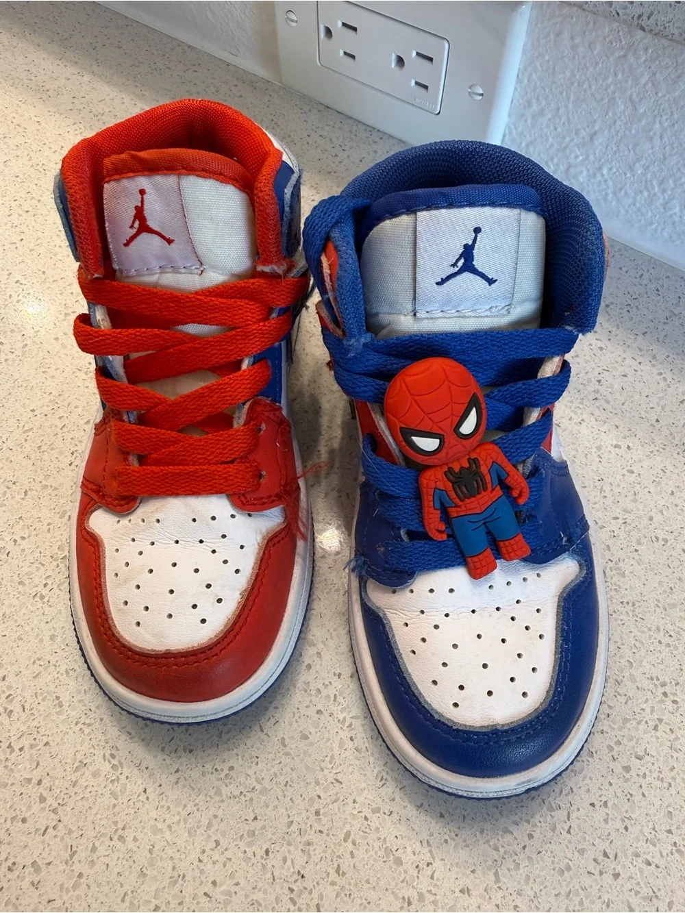 Bundle! Spiderman Themed Kids Swimsuit Costume 4T and Sneakers Size 10